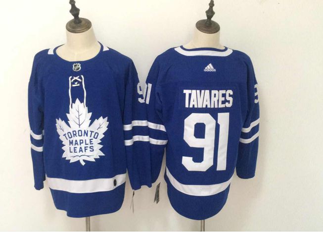 Men Toronto Maple Leafs #91 Tavares Blue Adidas Hockey Stitched NHL Jerseys